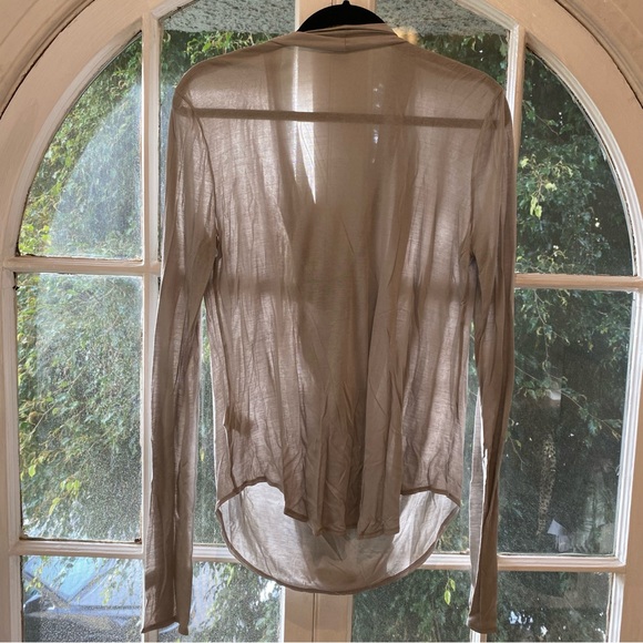 Helmut Lang GREY Cowl Neck Long Sleeve Drape Jersey Top - Picture 4 of 5